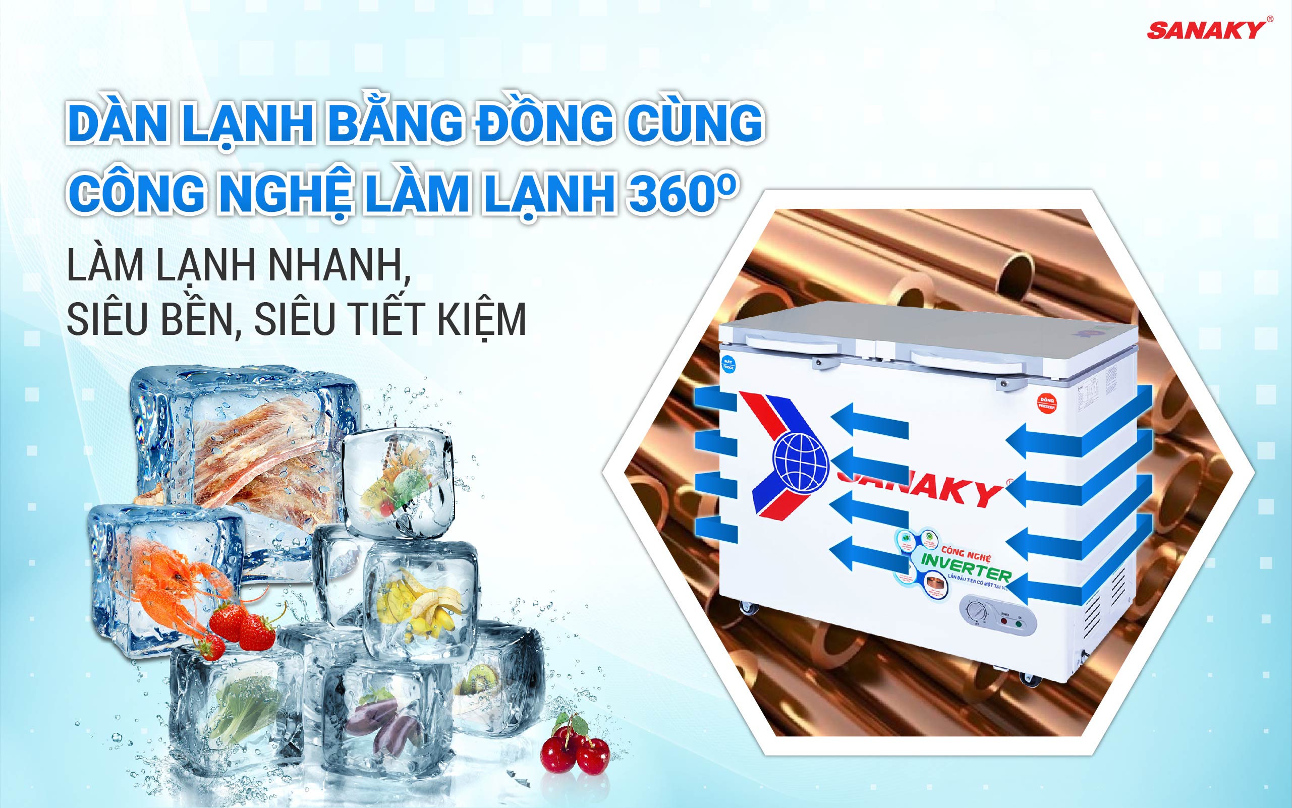 Đánh giá tủ đông Sanaky 2 ngăn VH-2599W4K thiết kế, tính năng và công nghệ