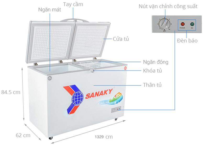 Sắm ngay tủ đông Sanaky 2 ngăn với tài chính chỉ từ 6 triệu đồng