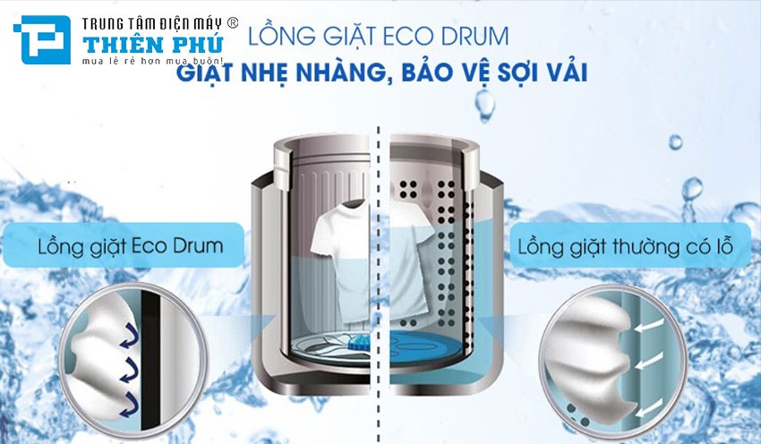 Sạch tinh tươi qua mỗi lần giặt với hiệu suất giặt của máy giặt Sharp ES-X105HV-S