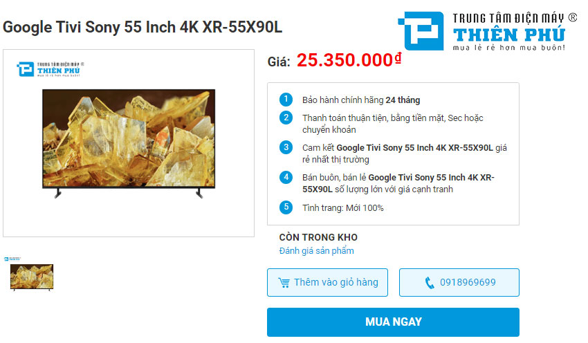 Bảng giá tivi Sony 55 inch mới nhất 2023 - Cập nhật mới nhất tháng 11/2023