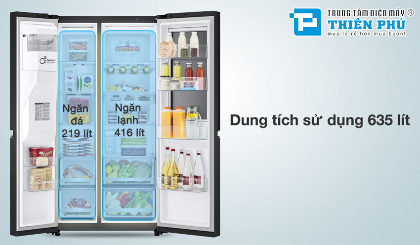 Tủ Lạnh LG Inverter Side By Side InstaView 635 Lít GR-X257BL
