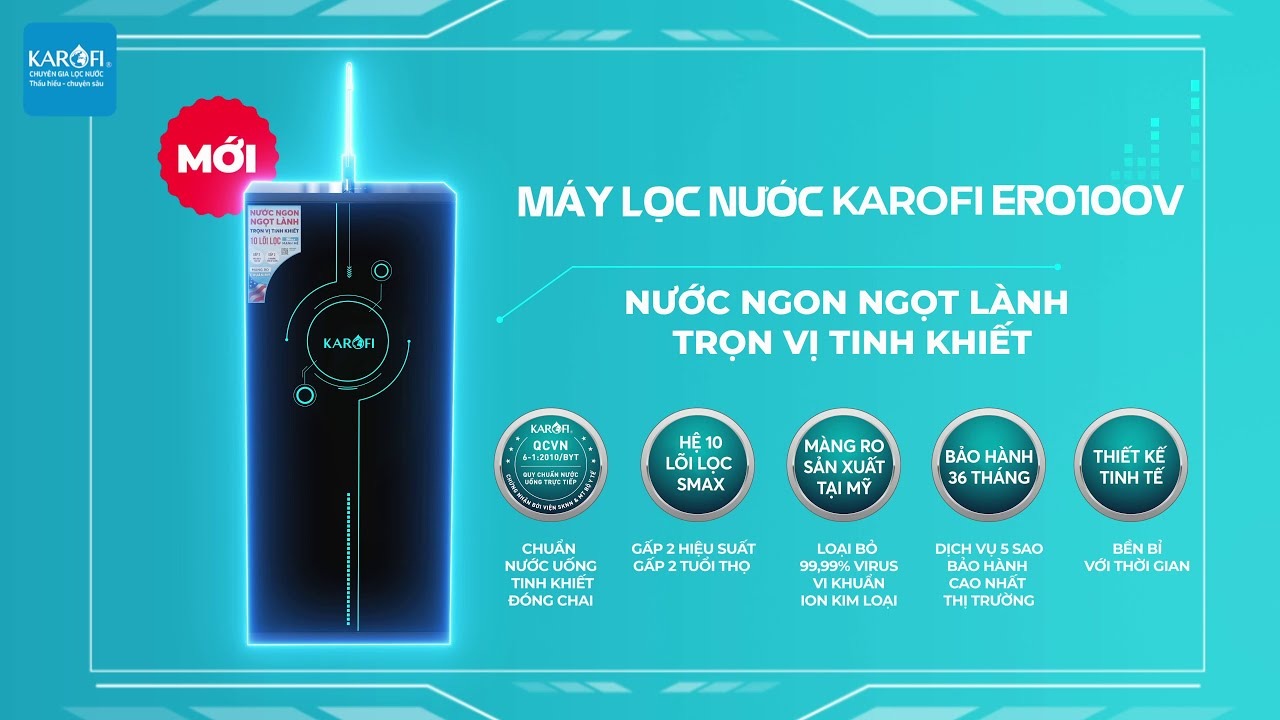 Máy lọc nước tủ đứng Karofi ERO100V