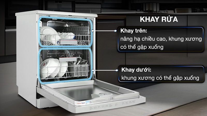 So sánh các chức năng tiện ích của máy rửa bát 12 bộ Hafele và Bosch