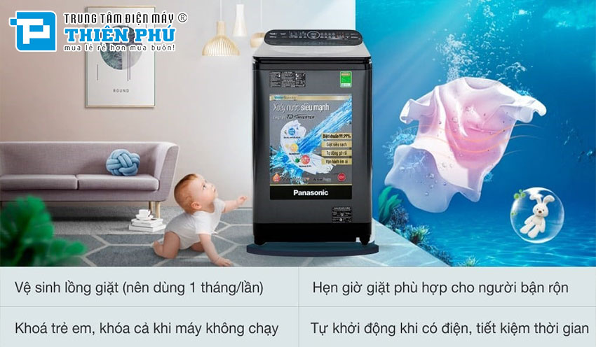 Tìm hiểu vì sao bạn nên chọn máy giặt Panasonic Inverter 10,5Kg NA-FD10VR1BV cho gia đình