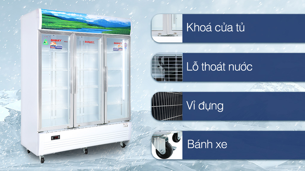 Tủ Mát Sanaky VH-1520HP dung tích lớn - Sự lựa chọn hoàn hảo để trưng bày sản phẩm