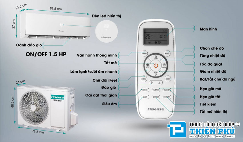 Điều Hòa Hisense 12000Btu 1 Chiều AS-12CR4RVEDJ01