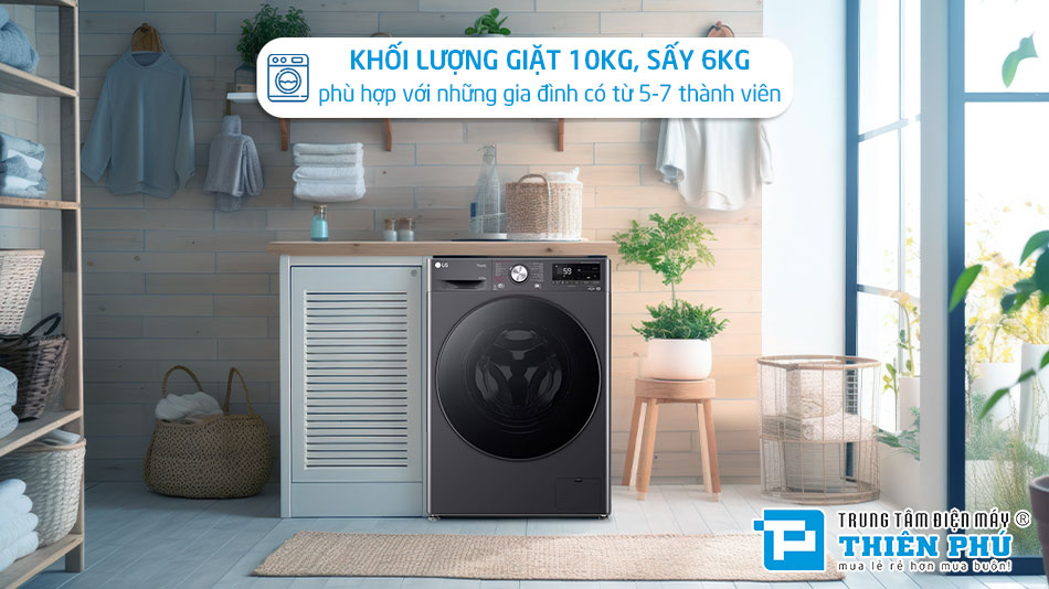 Máy Giặt Sấy LG Inverter Giặt 10Kg Sấy 6Kg FV1410D4M1