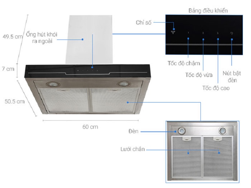 Máy hút hút Electrolux EFC635SAR công suất lớn 1100m3/h