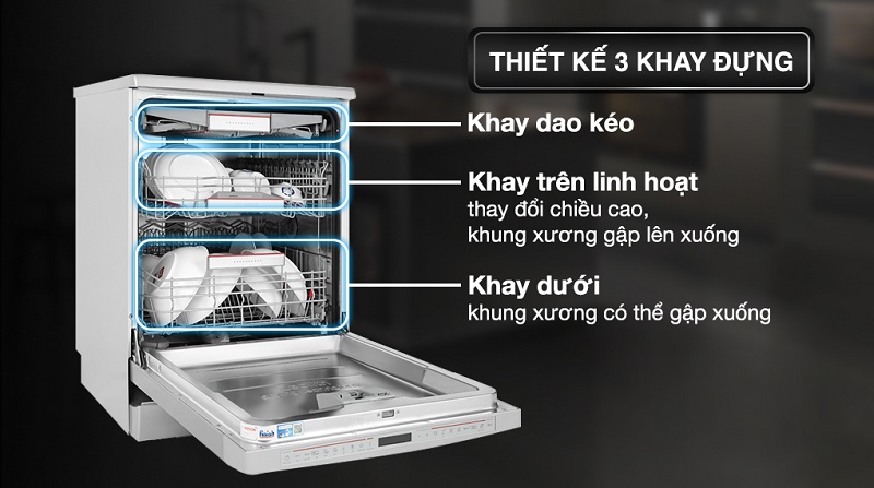 máy rửa bát Bosch serie 8 SMS8YCI01E dung tích 14 bộ