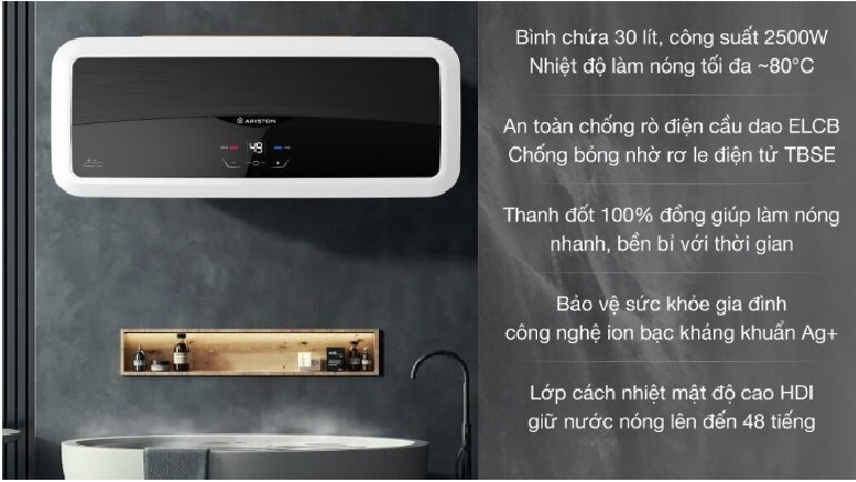 So sánh bình nóng lạnh Ariston Slim2 30Lux-D AG+ và SLim2 30RS nên lựa chọn model nào?