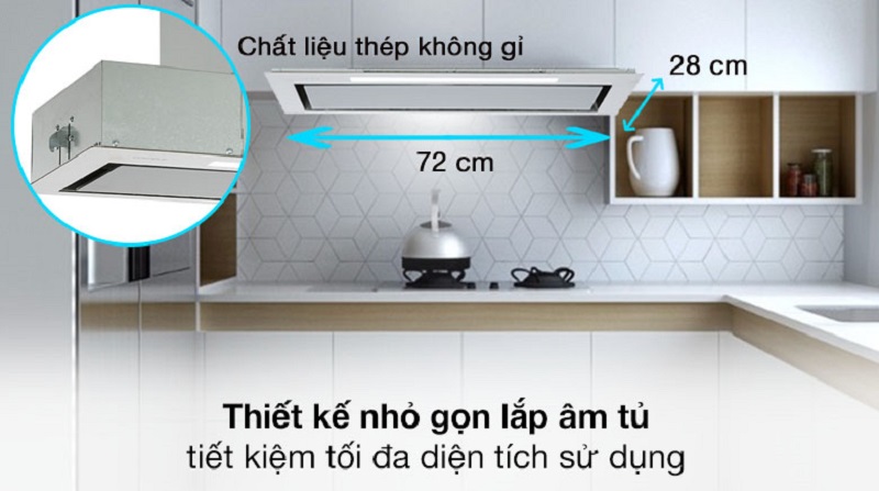 Máy hút mùi Hafele HH-BI72A thiết kế âm tủ