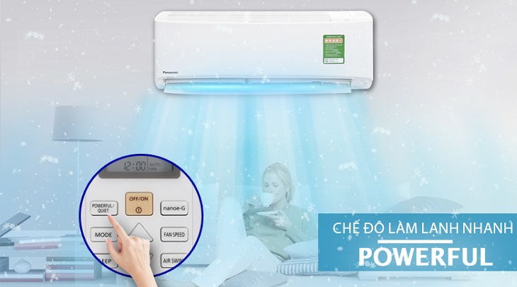 Lợi ích mà chế độ làm lạnh Powerful của điều hòa Panasonic 12000Btu CU/CS-N12ZKH-8 mang lại