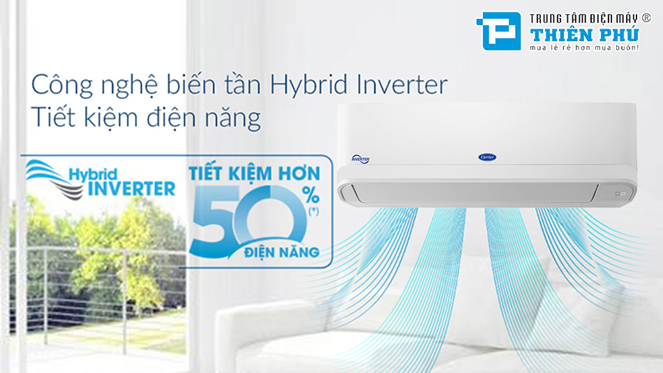 Điều Hòa Carrier 10000BTU 1 Chiều Inverter 42GCVUE010-703V/38GCVUE010-703V