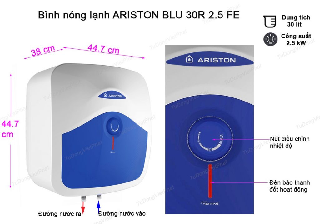 Bình nóng lạnh Ariston vuông nên dùng loại nào cho gia đình có 3-5 thành viên