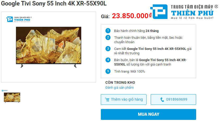 6 lý do khiến tivi Sony 55 inch XR-55X90L là sản phẩm đáng mua nhất cuối năm 2023