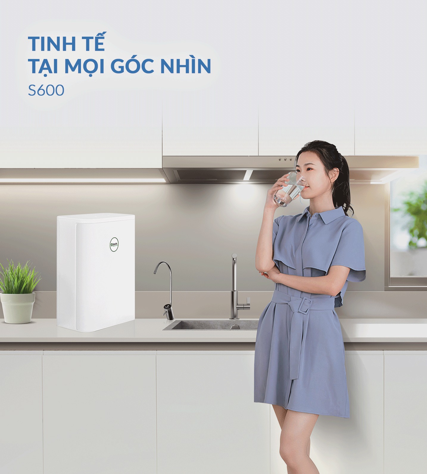 Máy lọc nước AO Smith S600 mang thiết kế tinh tế, sang trọng