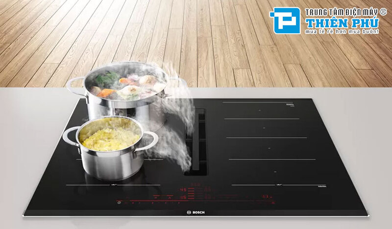 Tính năng hút mùi đặc biệt 2 in 1 trên bếp từ Bosch PXX875D67E