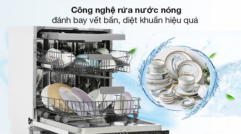 Máy rửa bát Hafele HDW-FI60D rửa nước nóng