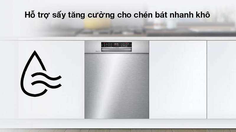 Máy rửa bát Bosch SMU6ECS57E rửa quá sạch lại còn biết sấy khô