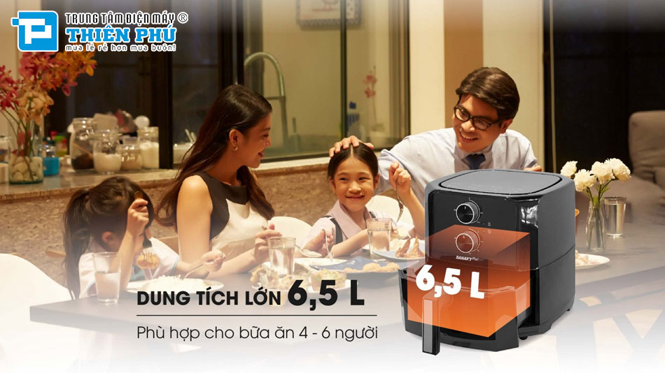 Nồi Chiên Không Dầu Sanaky 6.5 Lít VH-60AM1