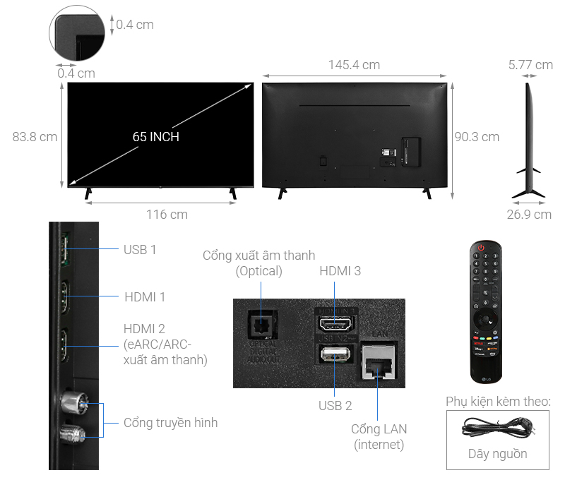 6 Lý do nên chọn Smart Tivi LG 4K 65 Inch 65UR7550PSC
