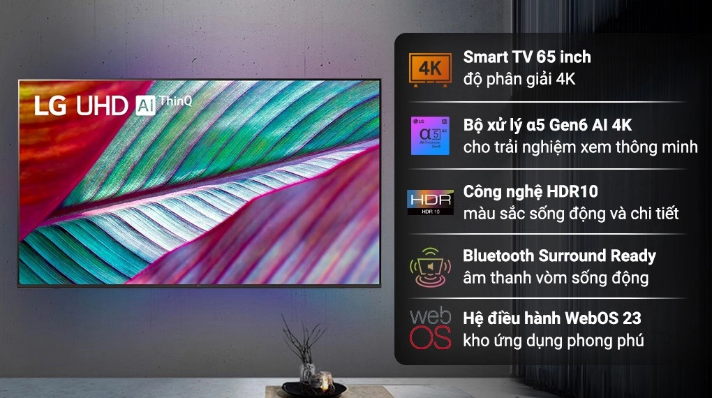 Đánh giá Smart tivi LG 65 Inch 65UR7550PSC giá 10 triệu?
