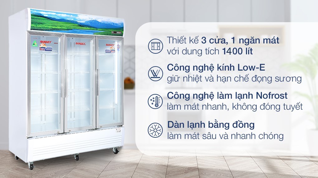 Đánh giá chi tiết chất lượng tủ mát Inverter Sanaky 1520 lít VH-1520HP3