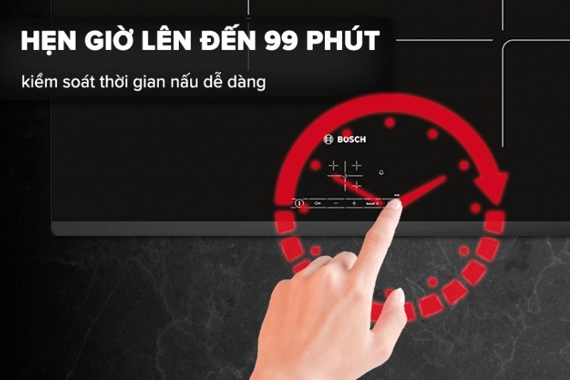 Chức năng hẹn giờ trên bếp từ Bosch PUJ631BB5E