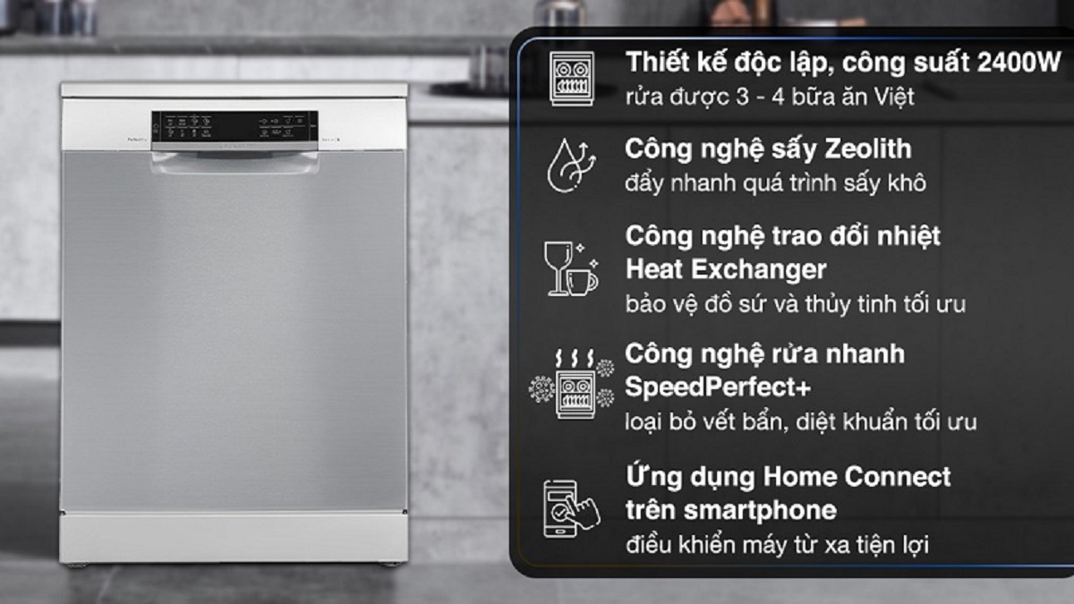 Những ưu điểm không thể bỏ qua của Máy Rửa Bát Bosch SMS6ZCI49E 14 Bộ Series 6