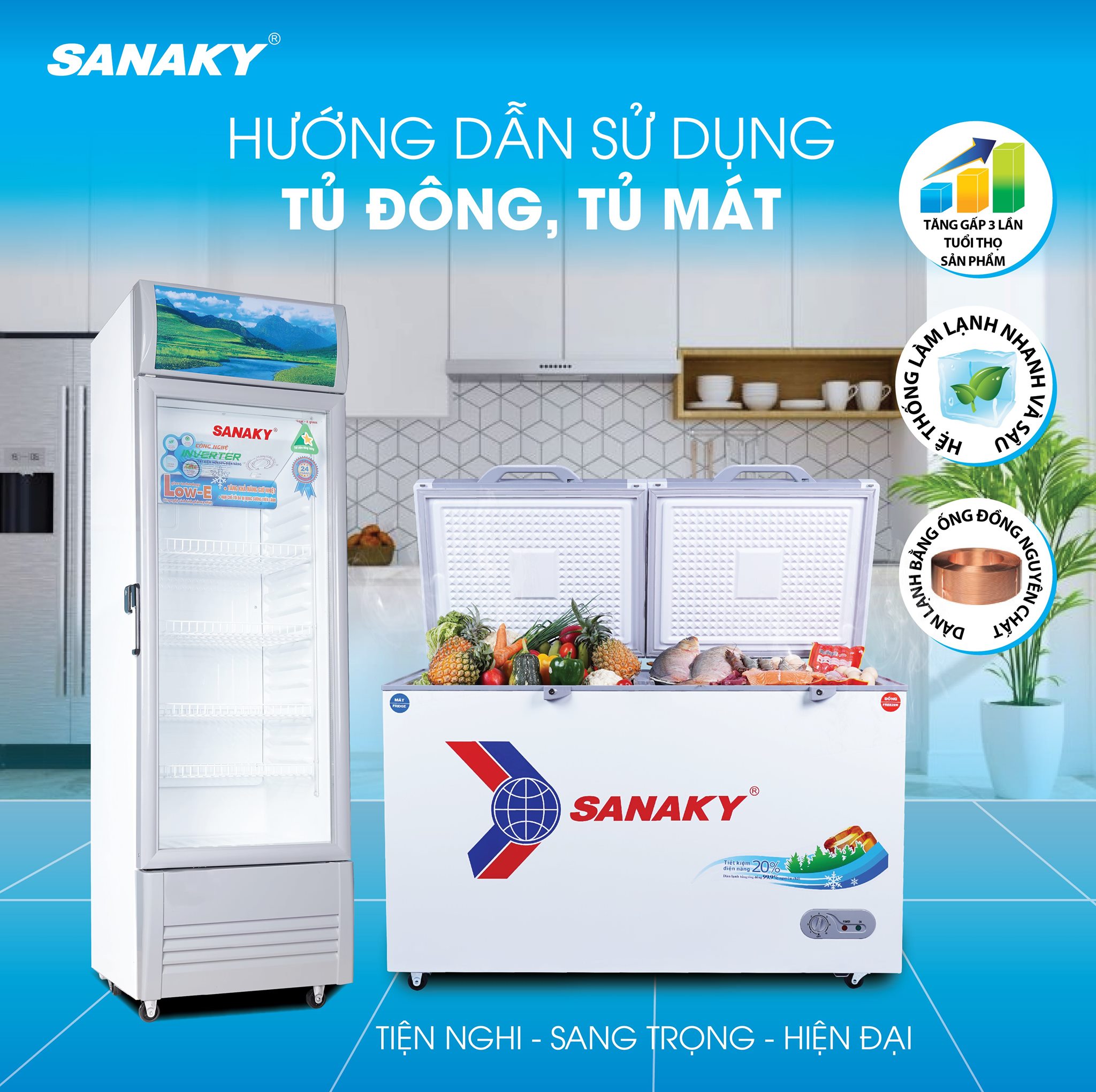 Hướng dẫn sử dụng tủ mát Sanaky Inverter 290 lít VH-358W3L để tiết kiệm năng lượng