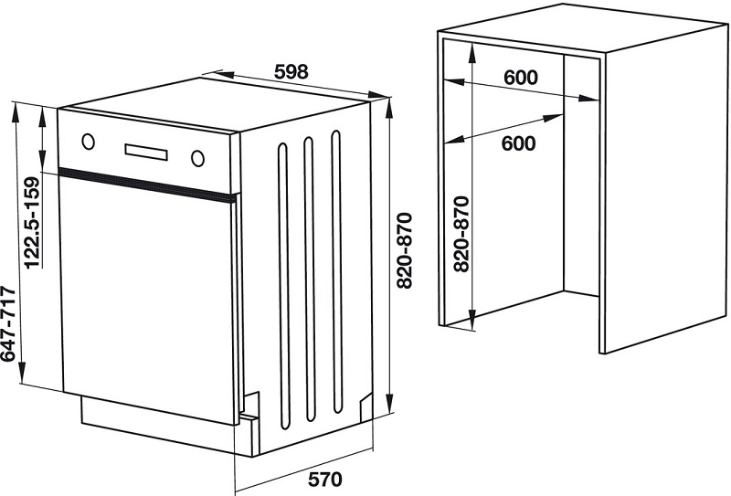 Chuẩn bị khoang tủ và đặt máy rửa bát Hafele HDW-HI60C