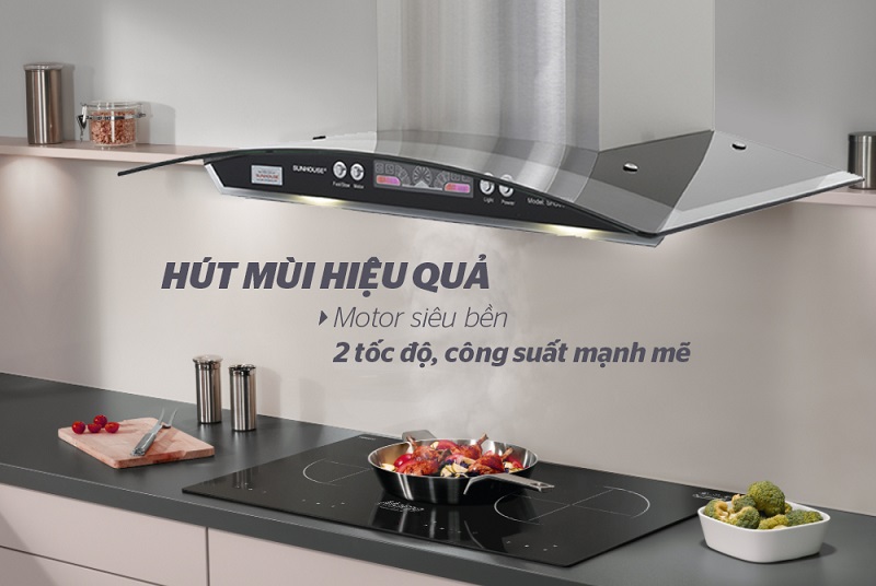 Ưu nhược điểm của máy hút mùi kính cong Sunhouse SHB6626