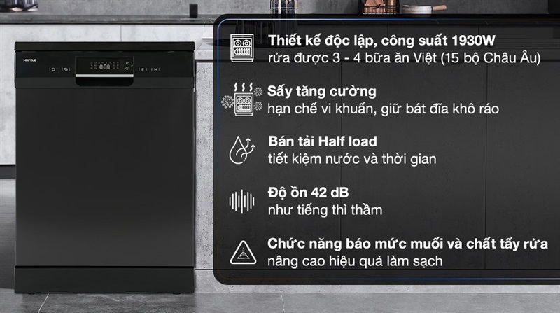 Máy rửa bát Hafele 14 bộ HDW-F60EB