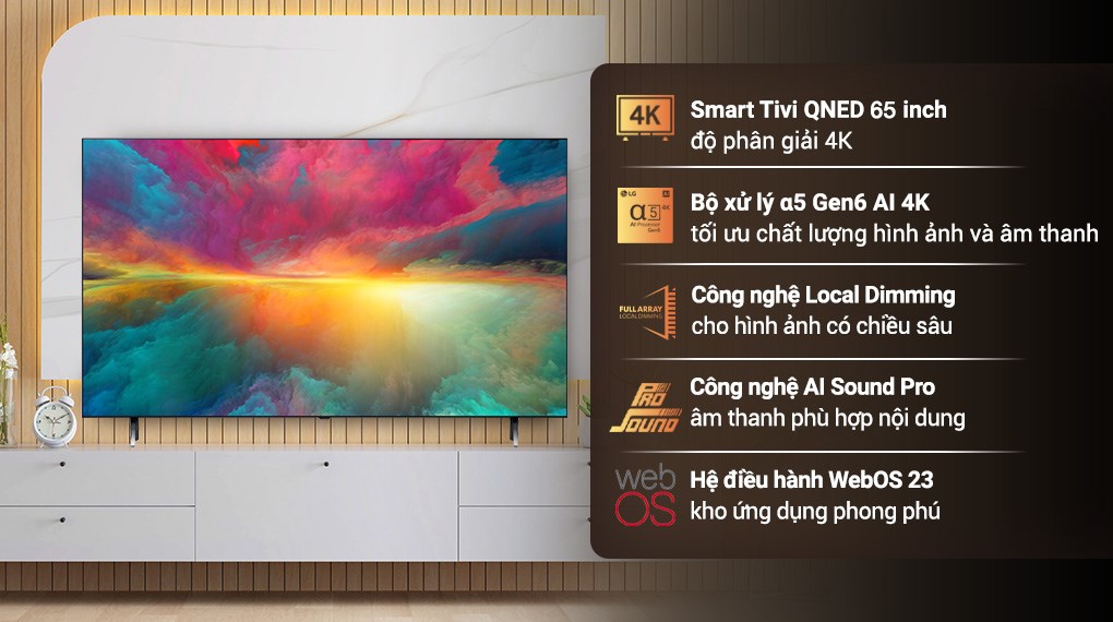 Đánh giá smart tivi lg 65 Inch 65QNED75SRA có đáng mua?