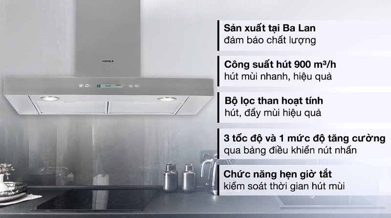 máy hút mùi Hafele HH-WI70C hiệu quả hút khử mùi cao