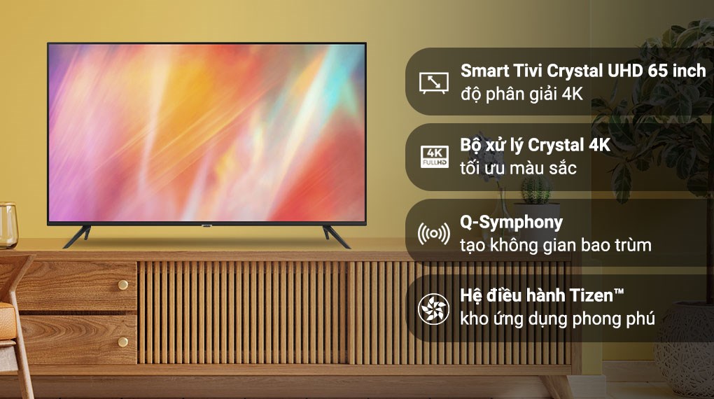 Đánh giá Smart Tivi Samsung 65 Inch UA65AU7002KXXV giá 9tr950k có tốt không?
