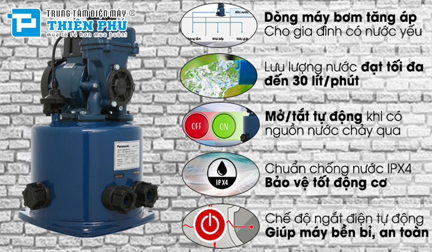 Máy Bơm Nước Tăng Áp Panasonic A-130JTX