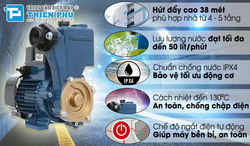 Máy Bơm Nước Đẩy Cao Panasonic GP-250JXK