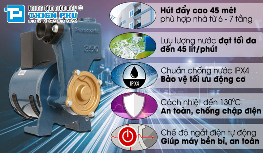 Máy Bơm Nước Đẩy Cao Panasonic GP-350JA