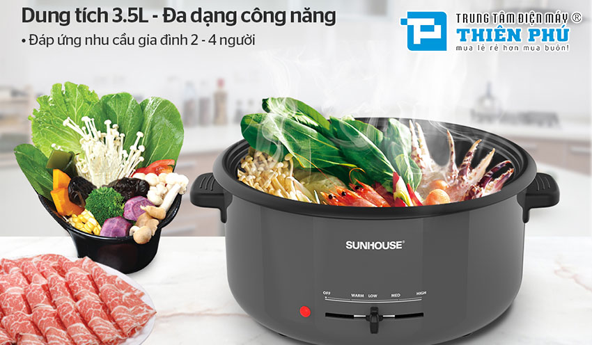 Nồi Lẩu Điện Sunhouse SHD4523 3.5 Lít