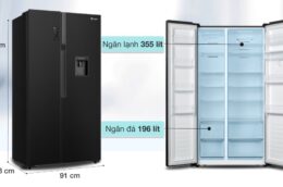 Giảm giá cực đãi lên đến 4 triệu với chiếc Tủ Lạnh Casper Side By Side Inverter 550 Lít RS-570VBW