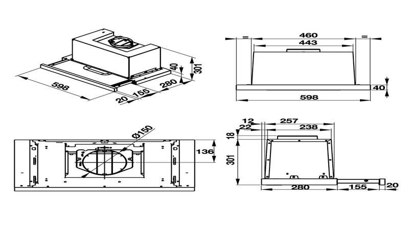 Chuẩn bị khoang tủ cho máy hút mùi âm tủ Hafele HH-TG60E