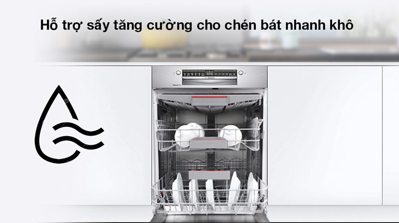 Cách dùng chế độ Extra Dry trên máy rửa bát Bosch SMI4HCS48E