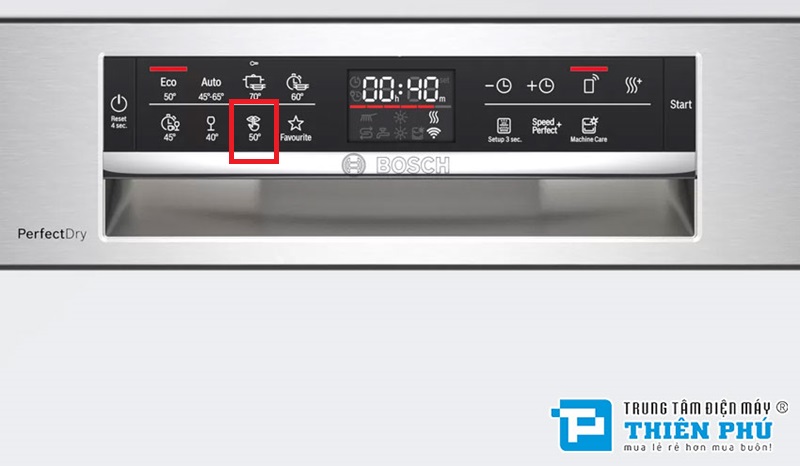 Ký hiệu chế độ Silence trên máy rửa bát Bosch SMI6ZCS49E serie 6