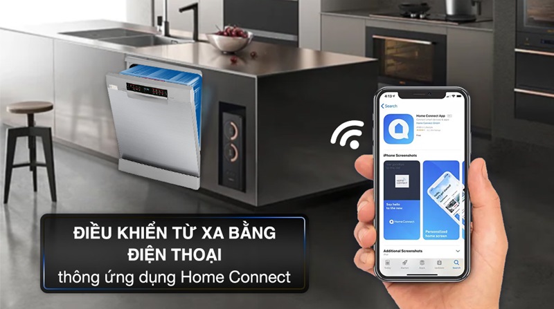 Bật mí tính năng kết nối wifi của máy rửa bát Bosch SMS6ECI93E serie 6