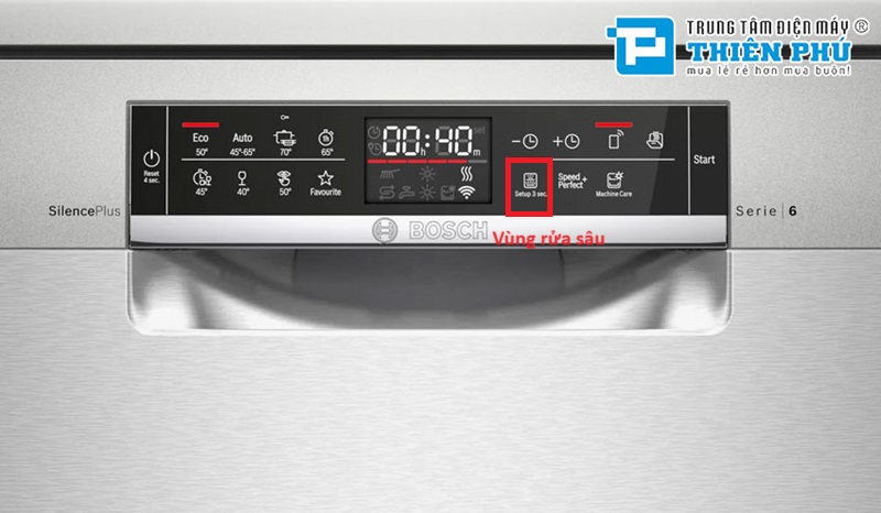 Máy rửa bát Bosch độc lập 13 bộ SMS6ECI93E có vùng rửa sâu