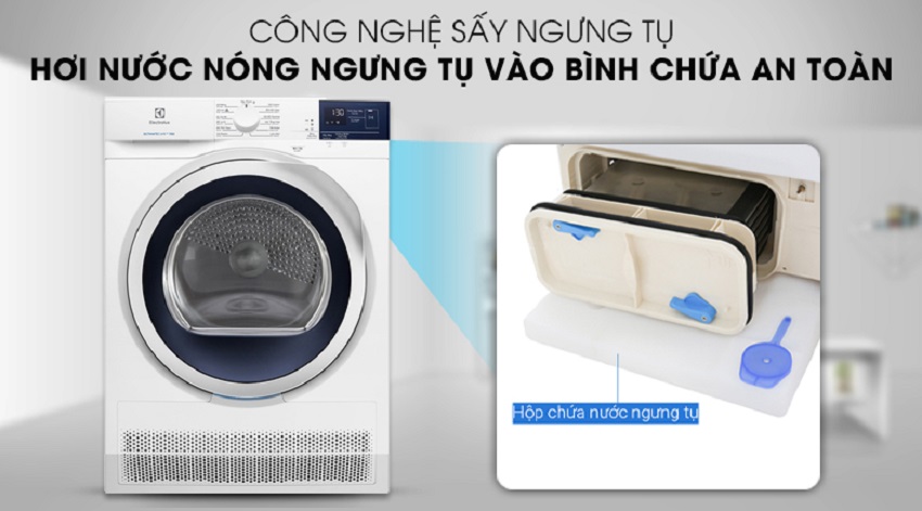 Máy sấy quần áo Electrolux thông hơi, bơm nhiệt và ngưng tụ - Ưu nhược điểm từng loại
