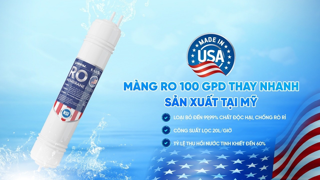 Sử dụng màng RO 100 GPD thay nhanh