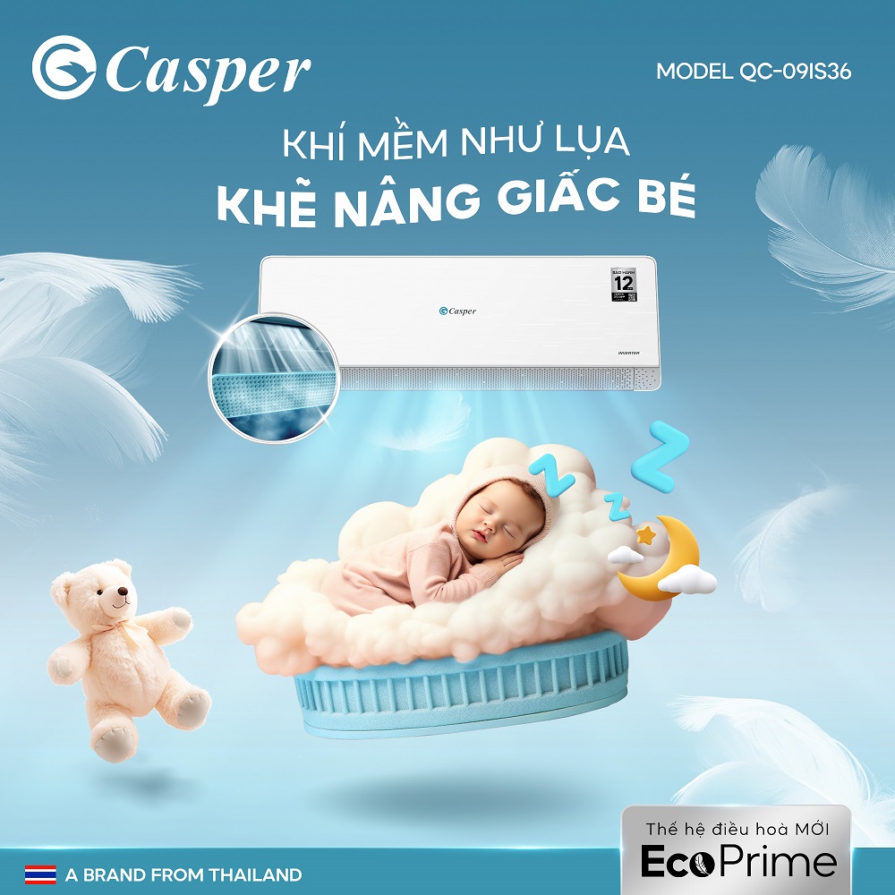 Chẳng cần nhiều công nghệ, điều hòa Casper QC-09IS36 vẫn đáp ứng làm mát tốt