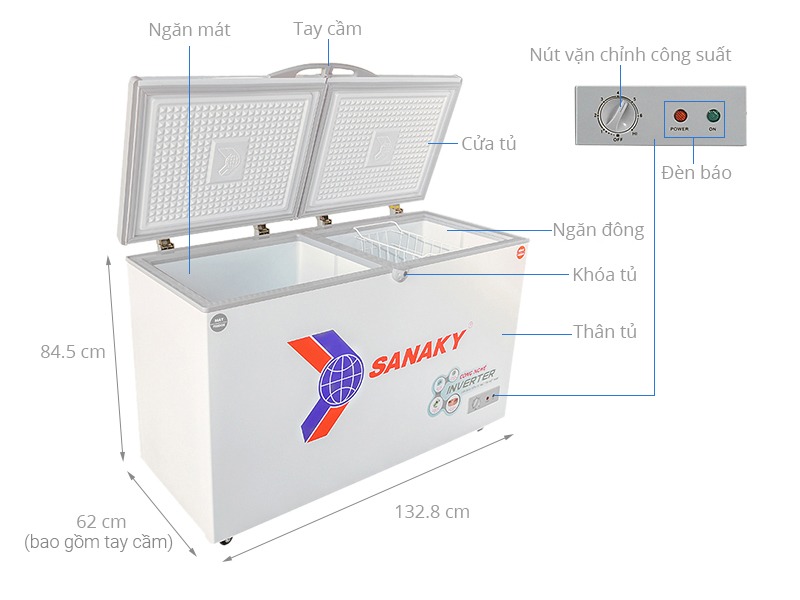 Bảo quản thực phẩm tươi ngon giàu dinh dưỡng cùng tủ đông Sanaky 2 ngăn VH-4099W3